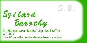 szilard barothy business card